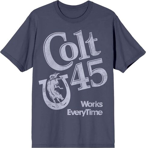 تي شيرت Colt 45 Works Every Time بشعار كبير الحجم للبالغين ذو رقبة دائرية وأكمام قصيرة in Saudi Arabia
