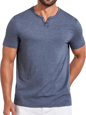 COOFANDY Men's Notch Neck T Shirts Short Sleeve Casual V Neck T-Shirt Classic Plain Shirts Soft Tee in Saudi Arabia
