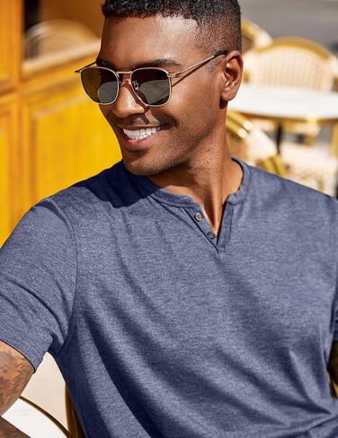 COOFANDY Men's Notch Neck T Shirts Short Sleeve Casual V Neck T-Shirt Classic Plain Shirts Soft Tee in Saudi Arabia