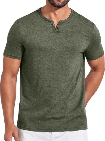 COOFANDY Men's Notch Neck T Shirts Short Sleeve Casual V Neck T-Shirt Classic Plain Shirts Soft Tee in Saudi Arabia
