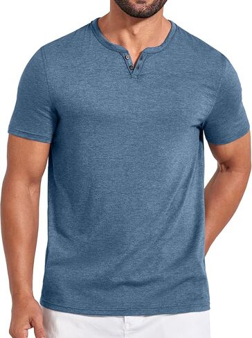 COOFANDY Men's Notch Neck T Shirts Short Sleeve Casual V Neck T-Shirt Classic Plain Shirts Soft Tee in Saudi Arabia