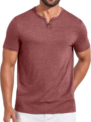 COOFANDY Men's Notch Neck T Shirts Short Sleeve Casual V Neck T-Shirt Classic Plain Shirts Soft Tee in Saudi Arabia