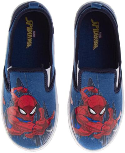 Spiderman Lowtop Sneaker Shoes - Spidey Shoe Low Canvas Sneaker (Sizes: 5-10 Toddlers / 11-13 Little Kids / 1-4 Big Kid) in Saudi Arabia