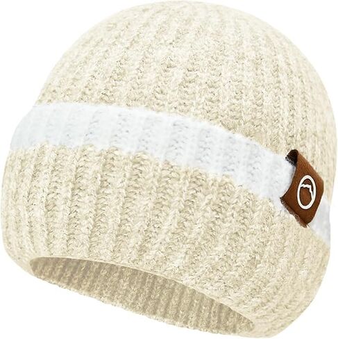 Beanie Hats Thick Fleece Lined for Women Warm Knit Skull Cap Winter Hat Cozy Stretchy Unisex for Skiing Outdoor Activities in Saudi Arabia