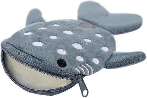 1 Pcs Shark Coin Purse, Mabor Plush Small Coin Pouch Cute Kawaii Wallet with Zipper Keychain Small Embroidered Funny Sea Cartoon Animal Change Purse for Women in Saudi Arabia