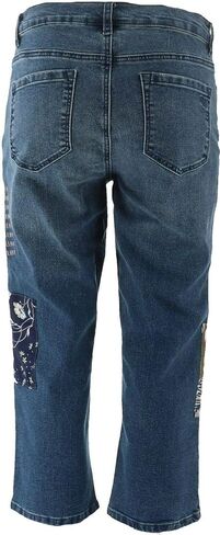 DG2 Diane Gilman Stretch Embroidered Cropped Jean Basic Indigo 2P New 654-662 in Saudi Arabia