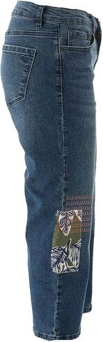DG2 Diane Gilman Stretch Embroidered Cropped Jean Basic Indigo 2P New 654-662 in Saudi Arabia