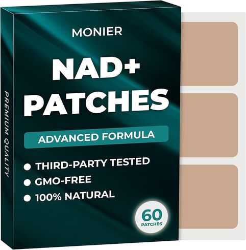 NAD Patches for Women & Men | NAD+ Patch for Energy & Healthy Aging | with CoQ10 & Nicotinamide | 60 Day Supply in Kuwait