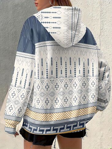 Women's Christmas Floral Hoodie Zip Up Elegant Winter Fashion Sweatshirt Durable Fabric Streetwear Coat in Saudi Arabia