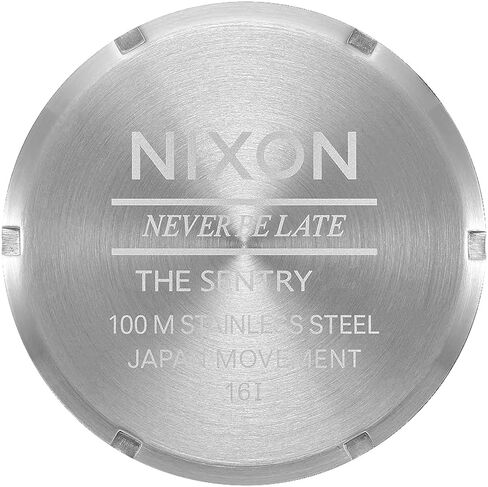 Nixon Mens Sentry Leather Chrome/Silver Sunray/Black in Saudi Arabia