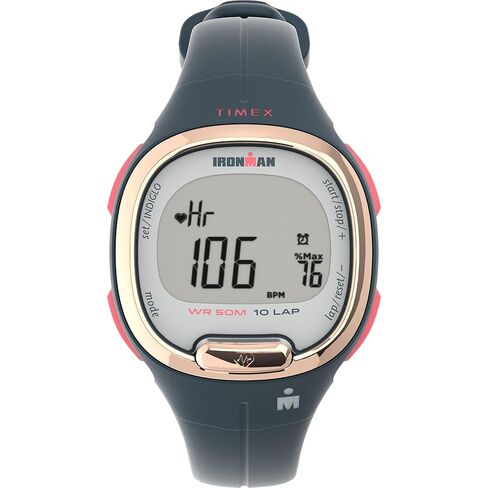 ساعة Timex Ironman Triathlon Transit+ مع تتبع النشاط ومعدل ضربات القلب 33 مم - كحلي مع حزام من الراتنج in Saudi Arabia