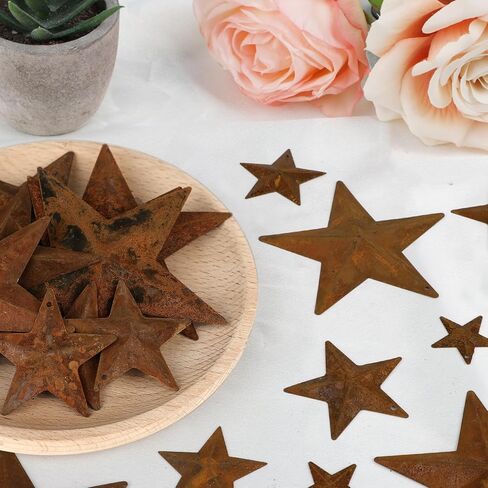 30 قطعة من النجوم الصدئة من hidaily للحرف اليدوية، 3 أحجام من النجوم المعدنية للحرف اليدوية، 2 بوصة 3 بوصة 4 بوصة نجمة معدنية للحرف اليدوية المنزلية العتيقة ديكور جدار باب المنزل in Kuwait