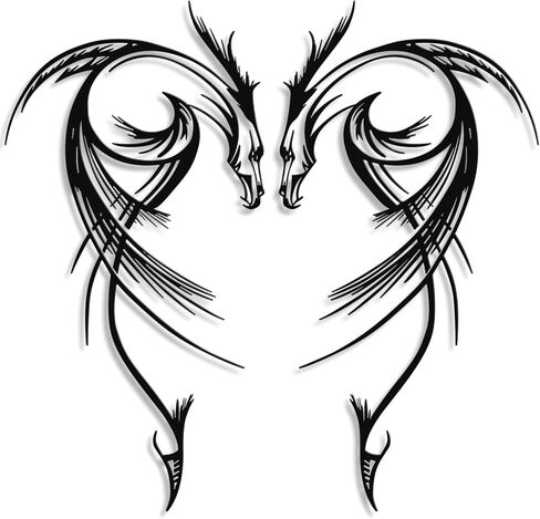 لوحة فنية جدارية معدنية من Hnatzu Dragon - ديكور تنين مزدوج من العصور الوسطى لكهف الرجل، منحوتة معدنية أسطورية، علامة حائط خيالية للمنزل والمكتب in Saudi Arabia