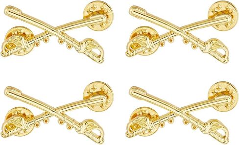 SUPERFINDINGS 2 Pairs Cavalry Large Pin Gold U.S. Army Cavalry Brooches Alloy Military Uniform Pin Sabres Small Hat Pins for Backpack Shirt Hat Bag Tie Suit Coat Accessories in Saudi Arabia