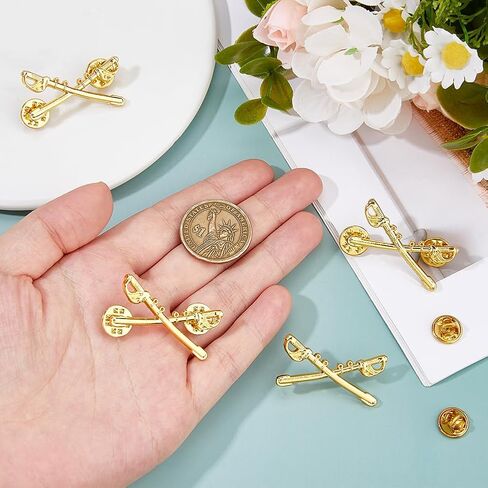 SUPERFINDINGS 2 Pairs Cavalry Large Pin Gold U.S. Army Cavalry Brooches Alloy Military Uniform Pin Sabres Small Hat Pins for Backpack Shirt Hat Bag Tie Suit Coat Accessories in Saudi Arabia