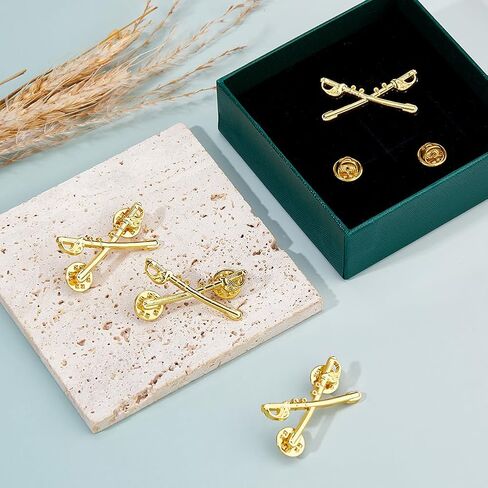 SUPERFINDINGS 2 Pairs Cavalry Large Pin Gold U.S. Army Cavalry Brooches Alloy Military Uniform Pin Sabres Small Hat Pins for Backpack Shirt Hat Bag Tie Suit Coat Accessories in Saudi Arabia