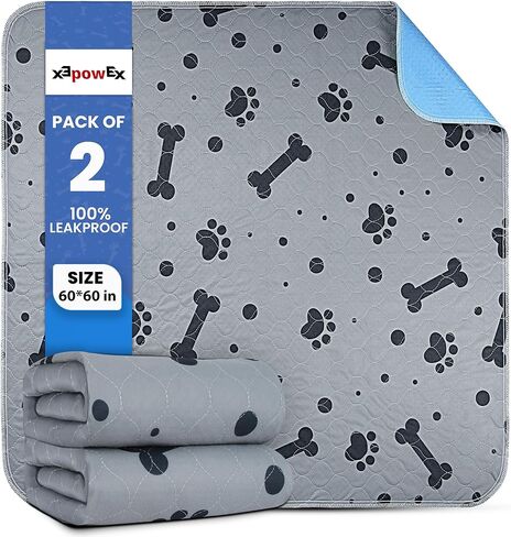Washable Pee Pads for Dogs - 2 Pack Large 36"x41" Reusable Puppy Pads, Waterproof Potty Mats with High Absorbency & Anti-Slip Bottom for Pet Training in Saudi Arabia