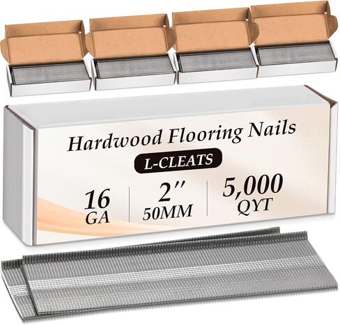 3000 Counts 16 Gauge Flooring Nails, 2 Inch Length 16GA L-Cleat Nail for Hardwood Flooring for Flooring Nailer Gun in Saudi Arabia