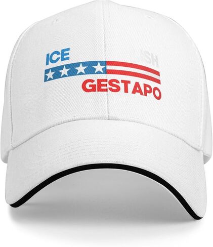 قبعة Gestapo Ice Hat Fuck Ice هي قبعة سائق الشاحنة Gestapo Hat للرجال والنساء باللون الأسود in Kuwait