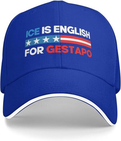قبعة Gestapo Ice Hat Fuck Ice هي قبعة سائق الشاحنة Gestapo Hat للرجال والنساء باللون الأسود in Kuwait