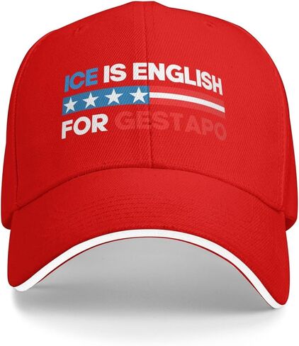 قبعة Gestapo Ice Hat Fuck Ice هي قبعة سائق الشاحنة Gestapo Hat للرجال والنساء باللون الأسود in Kuwait