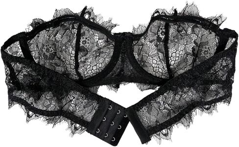 WDIRARA Women's Lace Underwire Bandeau Strapless Bra Adjustable Straps Bras in Saudi Arabia