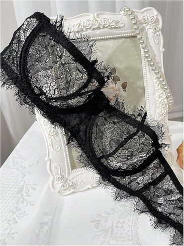 WDIRARA Women's Lace Underwire Bandeau Strapless Bra Adjustable Straps Bras in Saudi Arabia