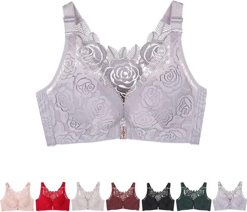 حمالة صدر وردية مريحة من Floral Secrets، حمالات صدر يومية من الدانتيل على شكل فراشة، إغلاق أمامي بدون خياطة، حمالة صدر نسائية ذات إغلاق أمامي in Saudi Arabia