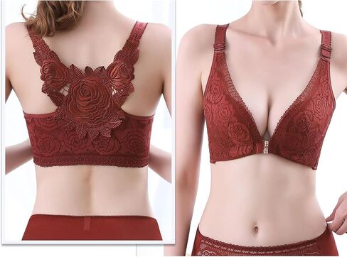 حمالة صدر وردية مريحة من Floral Secrets، حمالات صدر يومية من الدانتيل على شكل فراشة، إغلاق أمامي بدون خياطة، حمالة صدر نسائية ذات إغلاق أمامي in Saudi Arabia