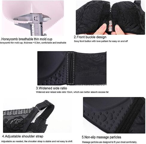حمالة صدر وردية مريحة من Floral Secrets، حمالات صدر يومية من الدانتيل على شكل فراشة، إغلاق أمامي بدون خياطة، حمالة صدر نسائية ذات إغلاق أمامي in Saudi Arabia