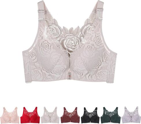 حمالة صدر وردية مريحة من Floral Secrets، حمالات صدر يومية من الدانتيل على شكل فراشة، إغلاق أمامي بدون خياطة، حمالة صدر نسائية ذات إغلاق أمامي in Saudi Arabia