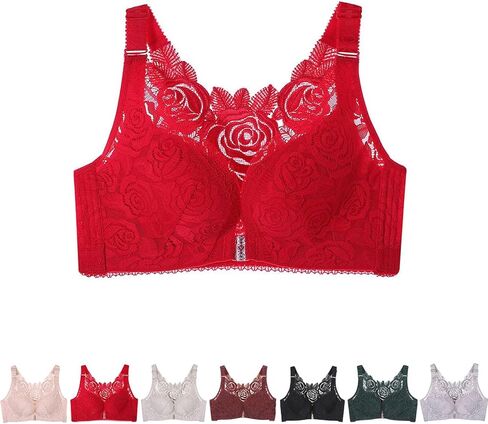 حمالة صدر وردية مريحة من Floral Secrets، حمالات صدر يومية من الدانتيل على شكل فراشة، إغلاق أمامي بدون خياطة، حمالة صدر نسائية ذات إغلاق أمامي in Saudi Arabia