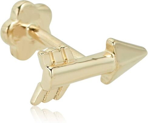 AVORA 14K Gold Arrow Cartilage Piercing Flat Back Earring Body Jewelry (18 Gauge) in Saudi Arabia