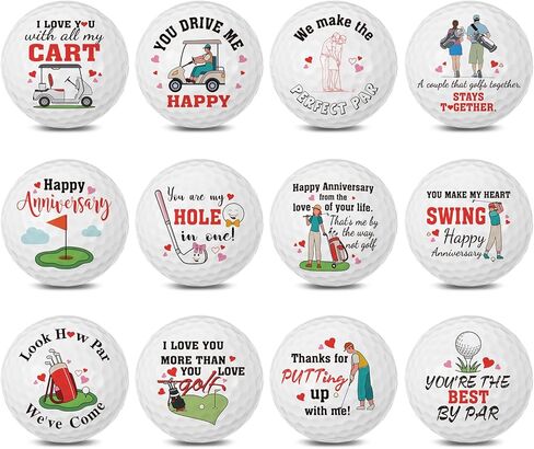 12 Pcs Golf Valentine's Day Gifts for Men Women Funny Golf Balls Valentine's Day Golf Balls Set for Dad Mom Husband Grandpa Golfers Lovers for Valentine's Day Gifts in Kuwait
