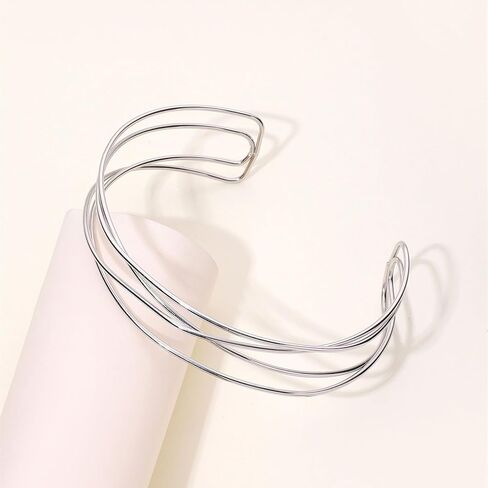 Zurlcdye Silver Layered Necklace for Women Dainty Choker Necklace Stack Minimalist Jewelry Birthday Gifts for Her in Saudi Arabia