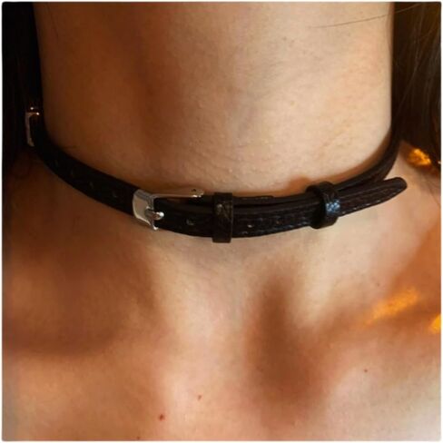 ELIRAR Belt Buckle Necklace for Women Western Y2K Vintage Choker Gothic Punk Leather Collar Fashion Gift for Her in Saudi Arabia