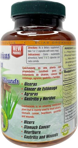 Elias Organic Cuachalalate Ulceras, Gastricas y Heridas 500 mg 60 Capsules in Saudi Arabia