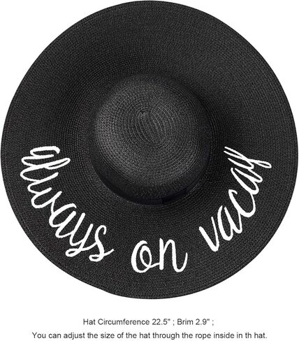 DRESHOW Beach Hats for Women Big Straw Wide Brim Summer Hat Floppy Foldable Roll up Cap Sun Hat UPF 50+ in Saudi Arabia