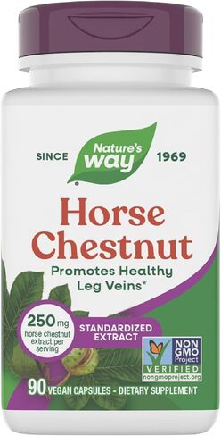 Nature Way Horse Chestnut ، Extract Premium ، يعزز عروق الساق الصحية*، 250 ملغ لكل وجبة ، نباتي ، 90 كبسولة in Saudi Arabia