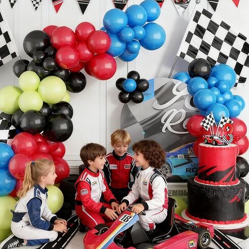 Racing Car Birthday Number Candle with Card, 2.4 inch Cake Topper for Race Car Party Decoration, White Black Checkered Number Candles for Racing-Themed Celebrations Supplies(Red，Number 3) in Saudi Arabia