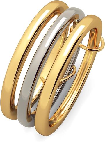 Stackable Rings for Women, 18k Gold Rings for Women Non tarnish, Silver Gold Multi Ring Mixed Metals Stack Rings Set,Jewelry Gift for Women in Saudi Arabia
