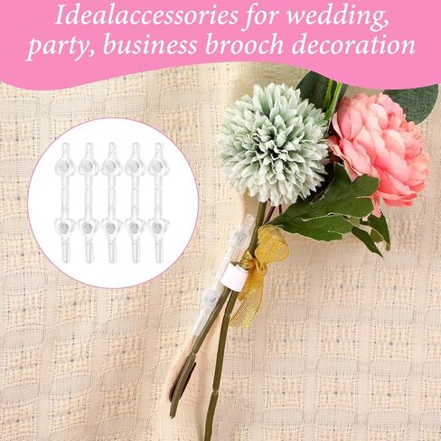 10 أزواج من 7 أزواج من دبابيس العروة المغناطيسية على شكل زهور، دبابيس صغيرة من دبابيس الزهور لمستلزمات صناعة الصدار المصنوعة يدويًا في حفل زفاف العروس (شفاف) in Kuwait