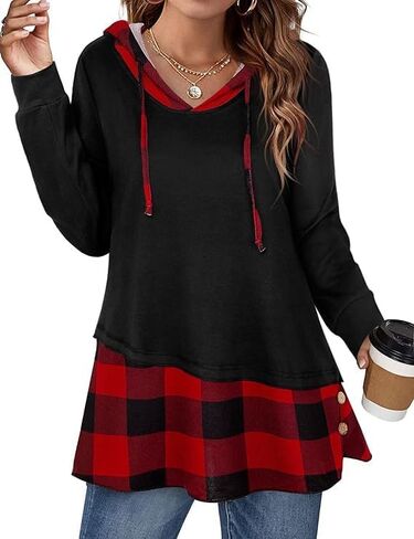 Hoodies for Women with Asymmetrical Hem Long Sleeve Tops for Women Casual Fall Sweatshirts with Drawstring in Saudi Arabia