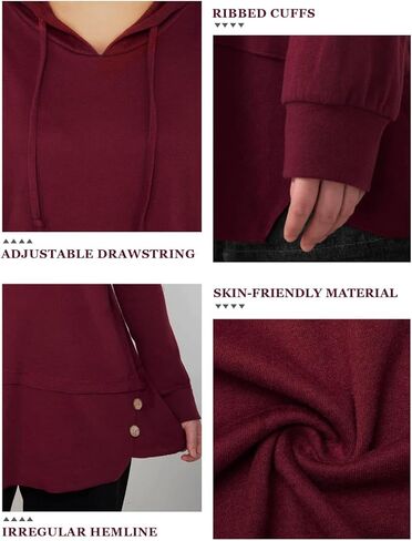 Hoodies for Women with Asymmetrical Hem Long Sleeve Tops for Women Casual Fall Sweatshirts with Drawstring in Saudi Arabia