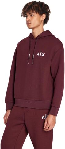 Armani Exchange mens Jacquard Fleece Classic Simple Logo Pullover Hoodie Sweatshirt in Saudi Arabia