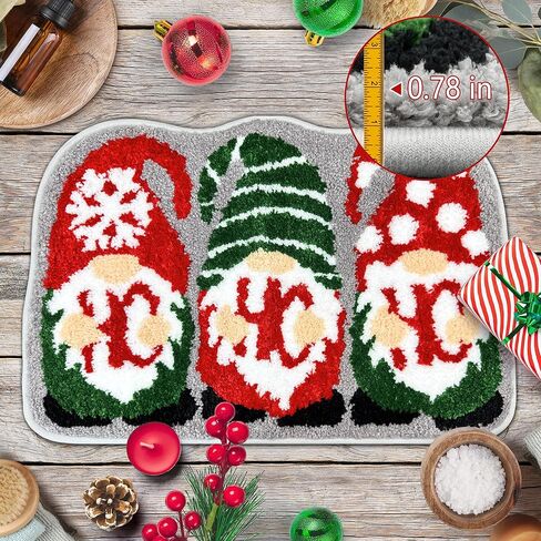 Hexagram Christmas Bathroom Rugs, Christmas Bathroom Decor, Gnome Xmas Bath Rug, Soft Non Slip Washable Bath Rug in Saudi Arabia