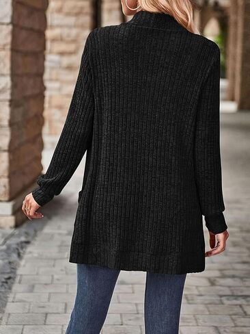 Women's Soft Open Front Cardigan Long Sleeve with Pockets, Lightweight Ribbed Fall Layering Jacket in Saudi Arabia