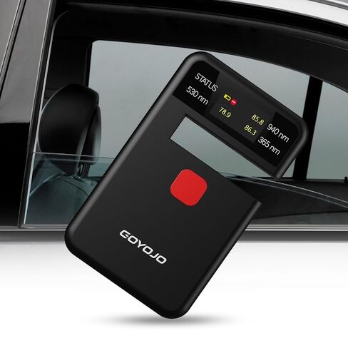 Labs Tint Meter Works on Side Windows, Digital Tint Solar Film Car Transmission Meter with Automatic Calibration, 3-in-1 Solar Film Meter VL UV IR Detection, for Automotive Window Tint Shop Stay Legal in Kuwait