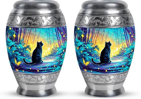 SABURIAL Cat Urn - Decorative for Adult Male Dad - Funeral Urns for Human Ashes Adult Man - Large Cremation Urns for Women Ash - 10 Inch - Beautiful Cat Memorial Urn in Kuwait