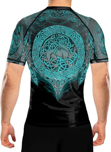 قميص Raven Fightwear الرجالي من الطفح الجلدي Celtic Rash Guard بأكمام قصيرة BJJ MMA in Saudi Arabia